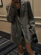 Priscilla | Sequin Oversized Blazer with Notch Lapel for Women