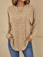 Qiana | Ribbed Knit Jumper with Long Sleeves for Women