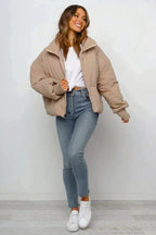 Quintina | Cropped Puffer Jacket with Zip for Women