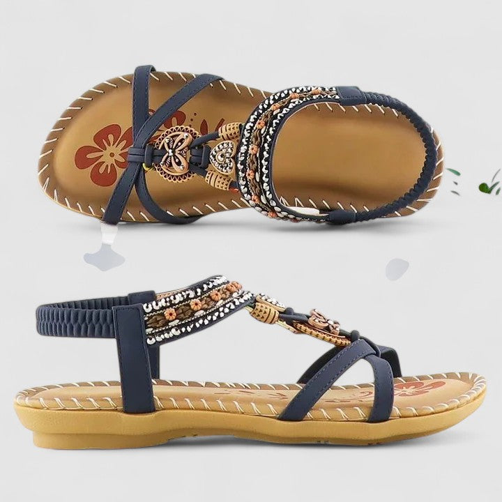 Kelda | Open Toe Beaded Sandals for Women