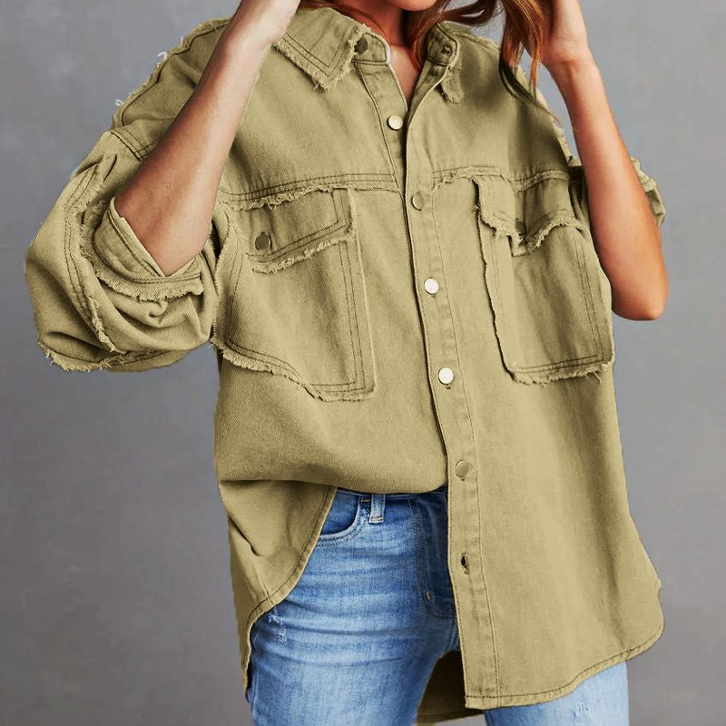 Rozenn | Oversized Denim Shirt Jacket for Women