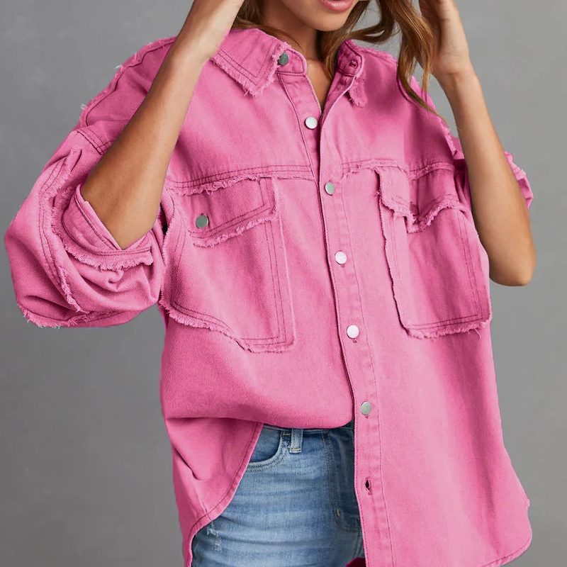 Rozenn | Oversized Denim Shirt Jacket for Women
