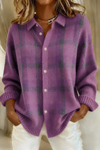Sandra | Plaid Cardigan with Button-Down for Women