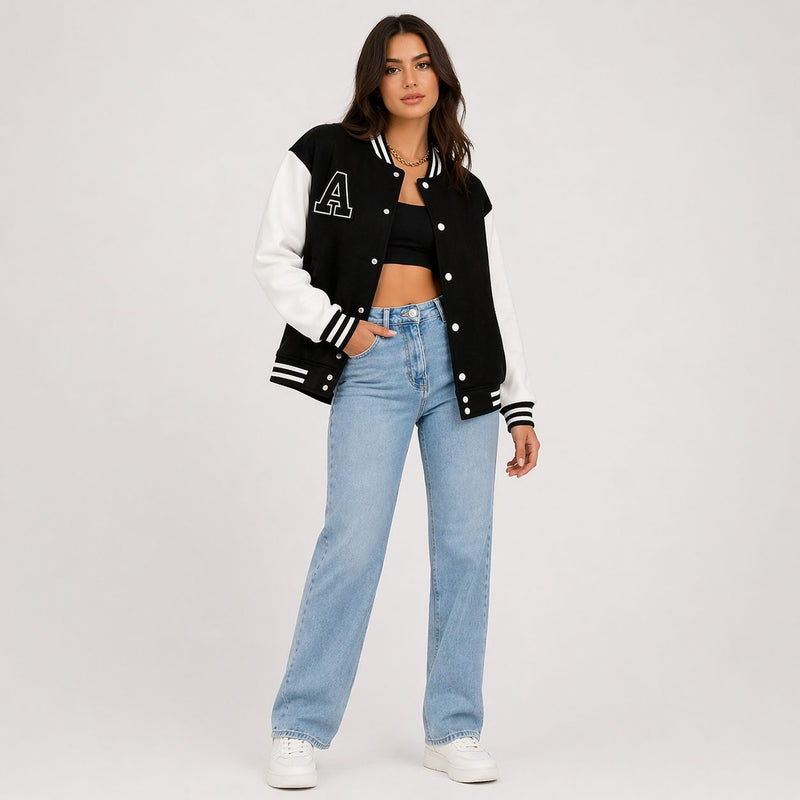 Sarafina | Contrast Panel Bomber Jacket for Women