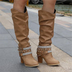 Seraphine | Slouchy Knee-High Block Heel Boots for Women