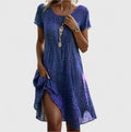 Sabrina | Short Sleeve A-Line Midi Dress for Women