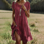 Desdemona | Floral V-Neck Midi Dress for Women