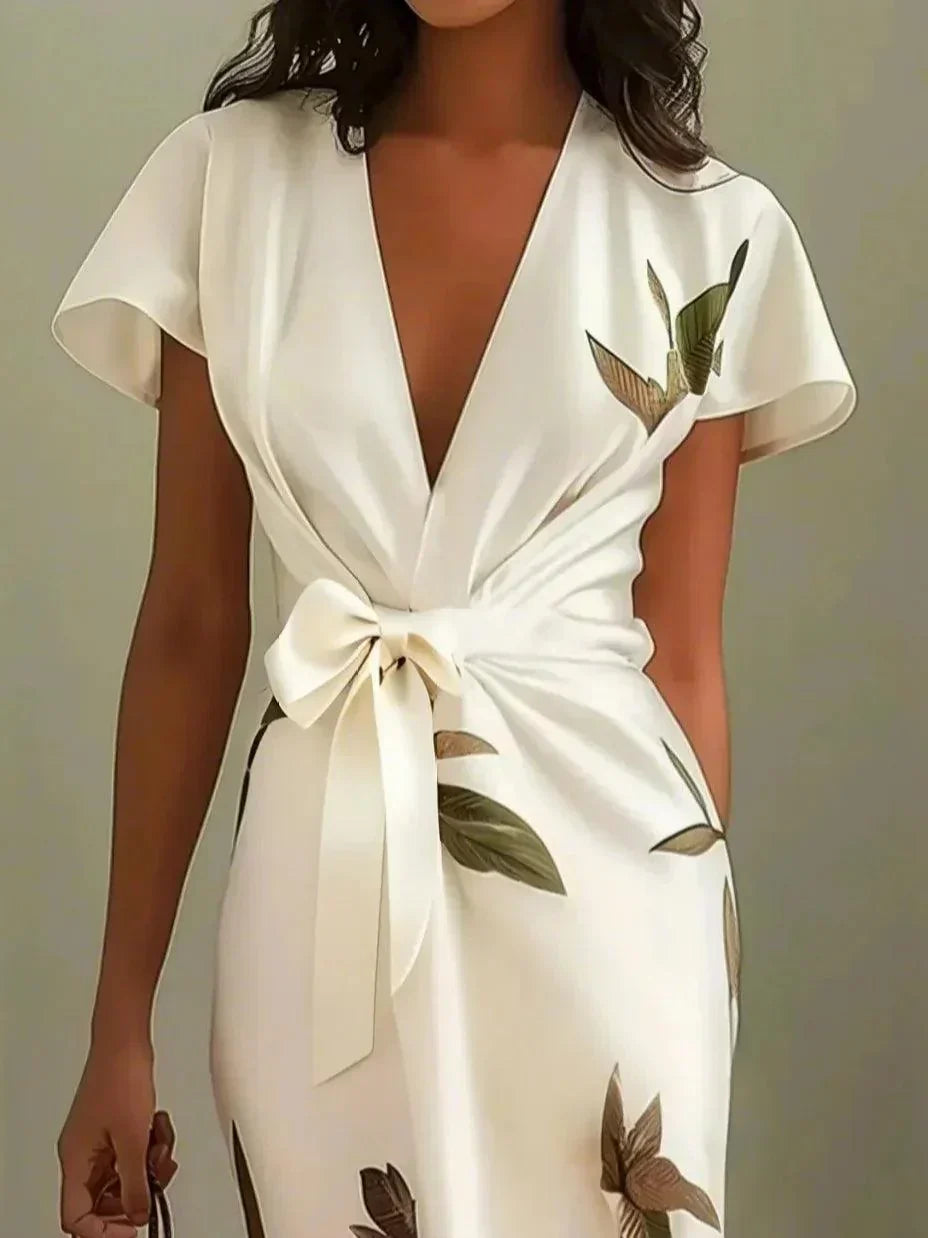 Floral Wrap Midi Dress for Women