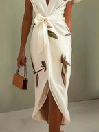 Floral Wrap Midi Dress for Women