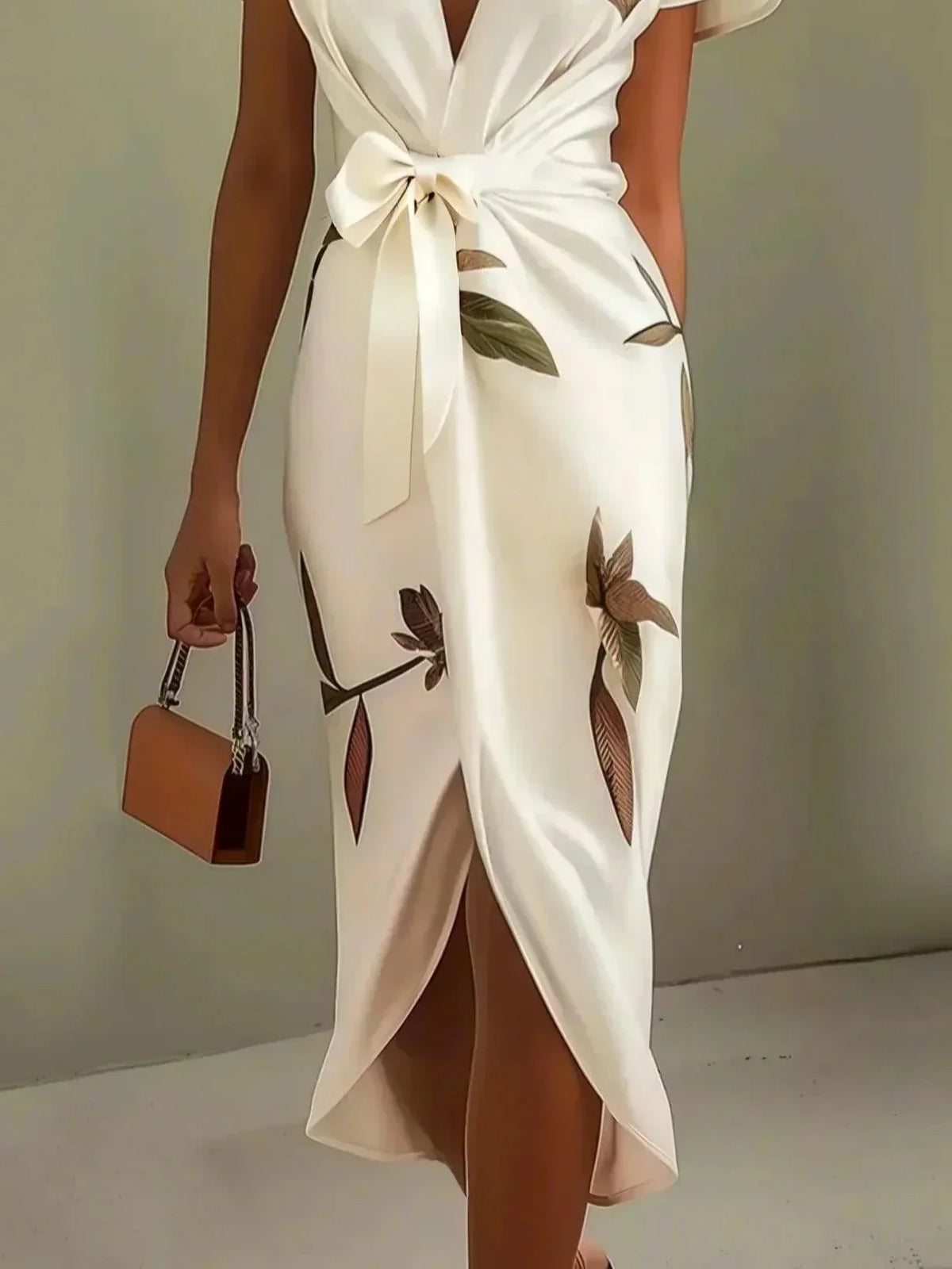 Floral Wrap Midi Dress for Women