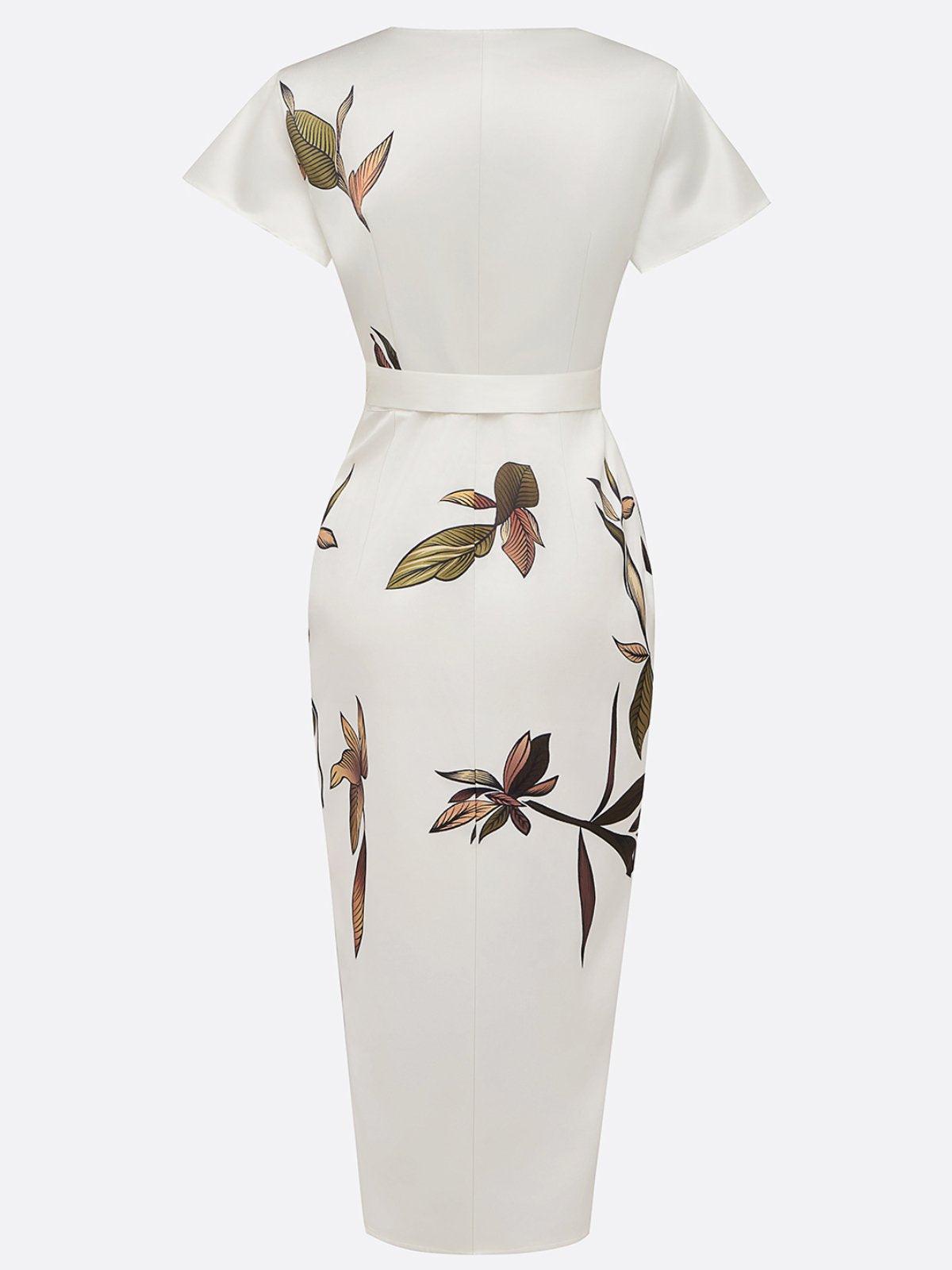 Floral Wrap Midi Dress for Women