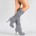 Sophie | Stiletto Knee High Boots with Ring Buckle Straps for Women