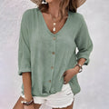 Tara | Button-Down Blouse with V-Neck for Women