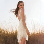 Stella | Sequin Mini Dress with Fringe Details for Women