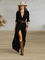 Maxi Dress with Button Front for Women