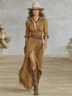 Maxi Dress with Button Front for Women