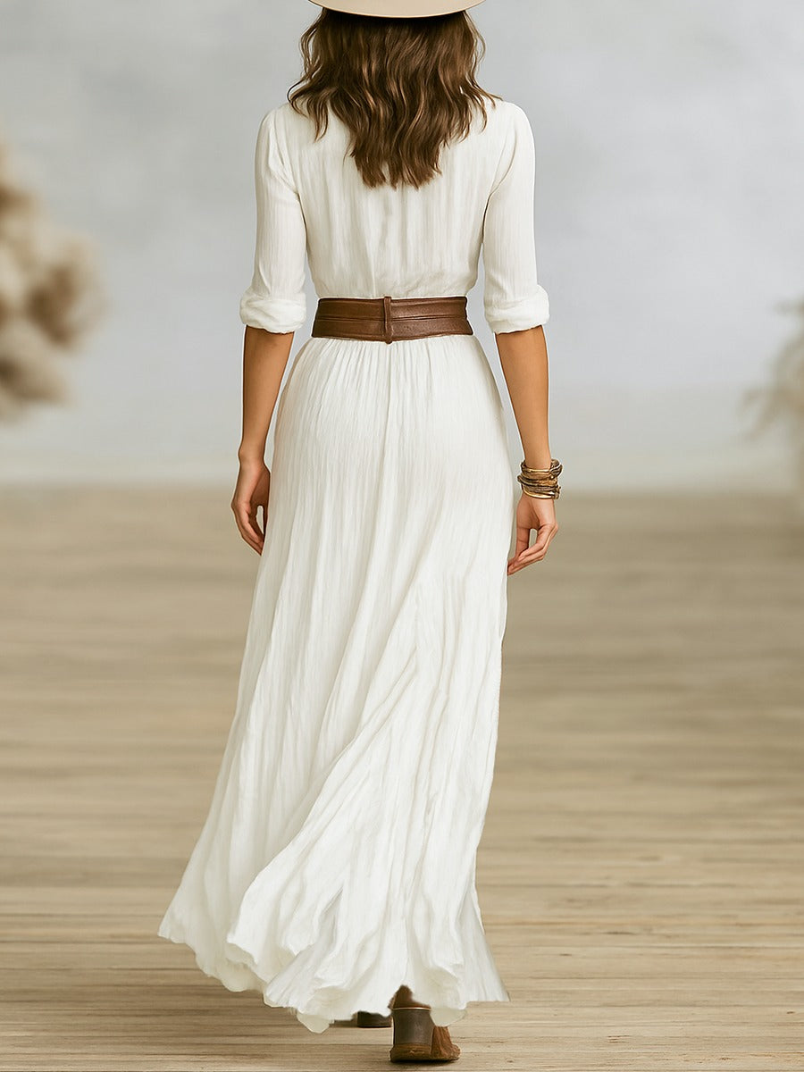 Maxi Dress with Button Front for Women