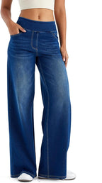 Thomasina | High Waist Wide Leg Denim Pants for Women