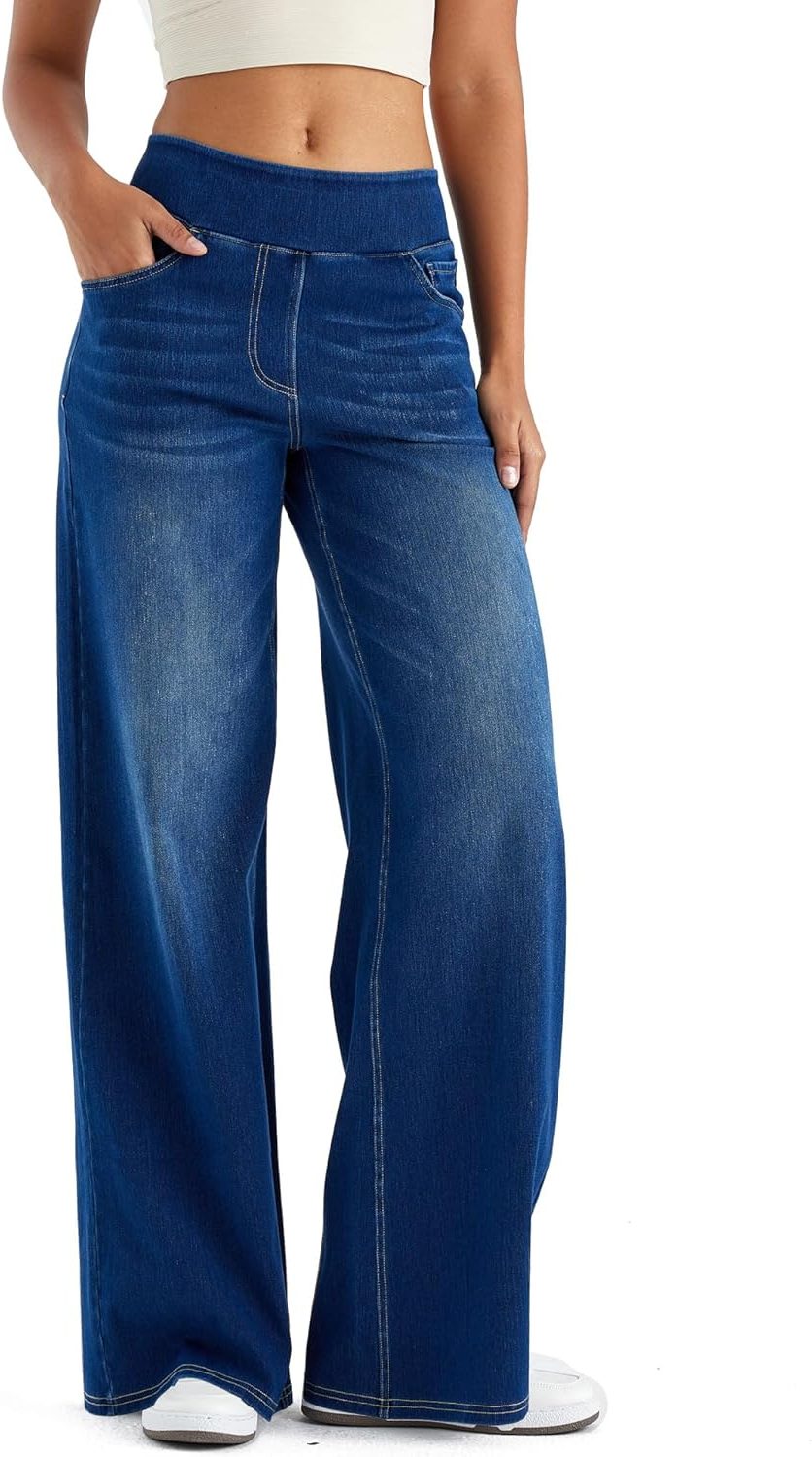 Thomasina | High Waist Wide Leg Denim Pants for Women