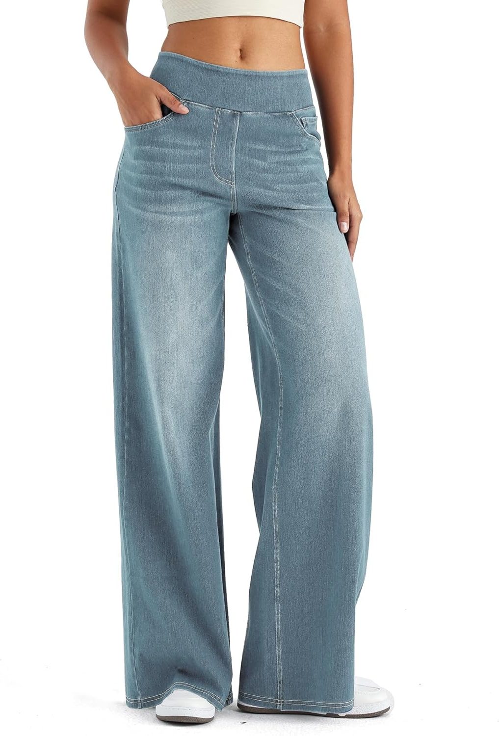 Thomasina | High Waist Wide Leg Denim Pants for Women