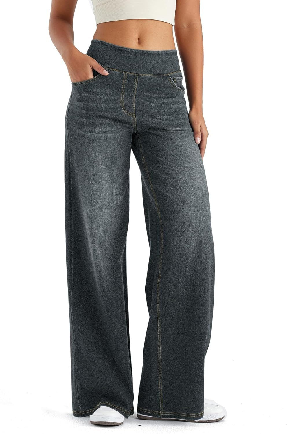 Thomasina | High Waist Wide Leg Denim Pants for Women