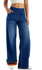 Thomasina | High Waist Wide Leg Denim Pants for Women