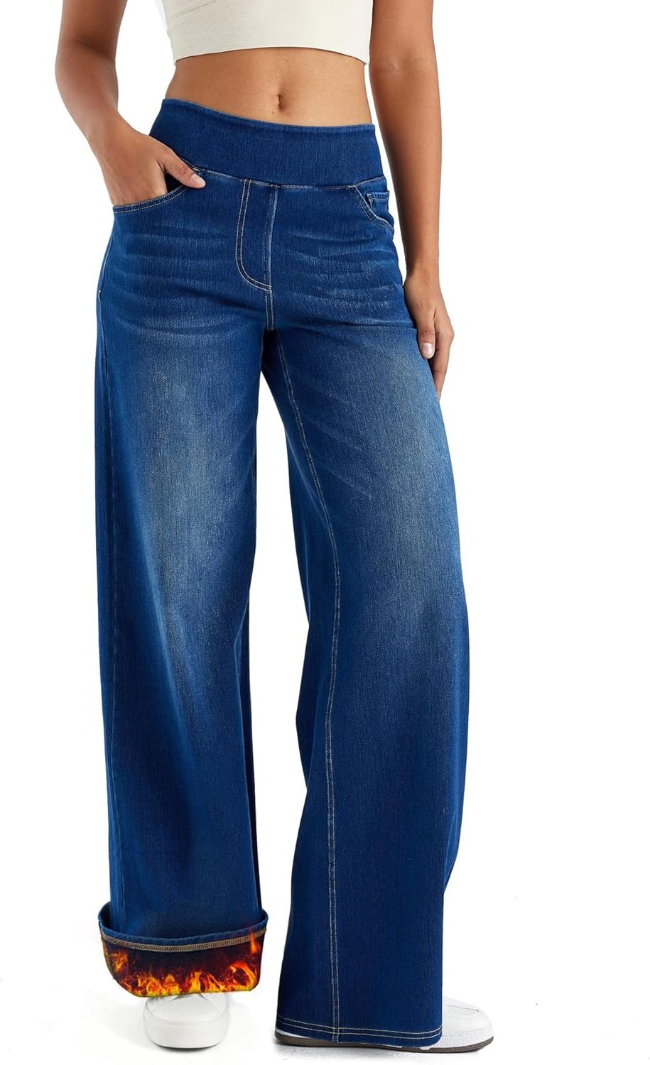 Thomasina | High Waist Wide Leg Denim Pants for Women
