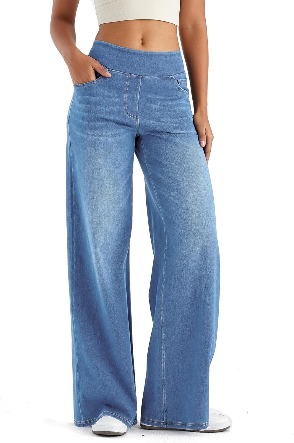 Thomasina | High Waist Wide Leg Denim Pants for Women
