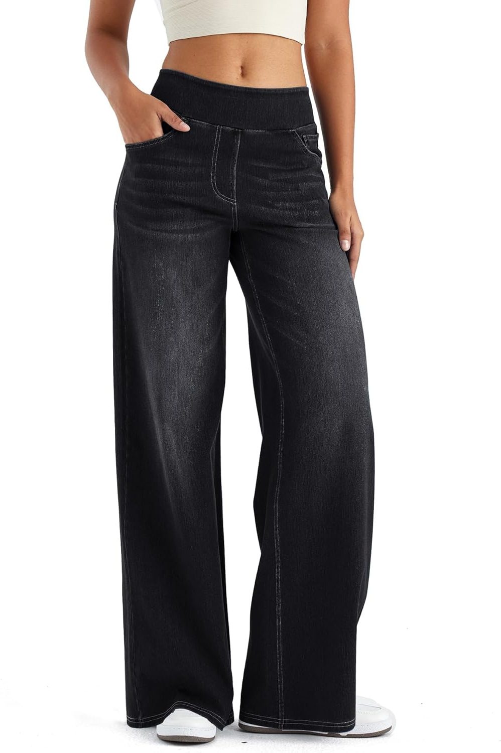 Thomasina | High Waist Wide Leg Denim Pants for Women