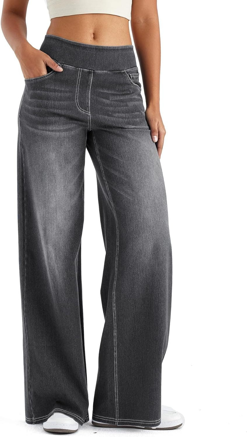 Thomasina | High Waist Wide Leg Denim Pants for Women