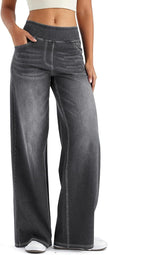 Thomasina | High Waist Wide Leg Denim Pants for Women