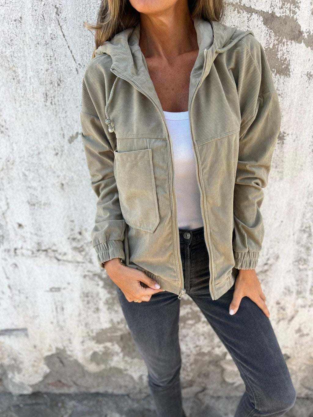 Tilda | Corduroy Jacket with Hood for Women