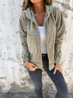 Tilda | Corduroy Jacket with Hood for Women