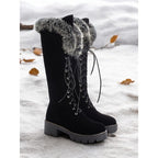 Ulrike | Lace-Up Knee-High Platform Winter Boots for Women