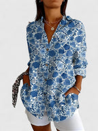Laila | Button-Down Patchwork Shirt for Women