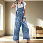 Vespera | Relaxed Wide Leg Denim Jumpsuit for Women