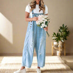 Vespera | Relaxed Wide Leg Denim Jumpsuit for Women