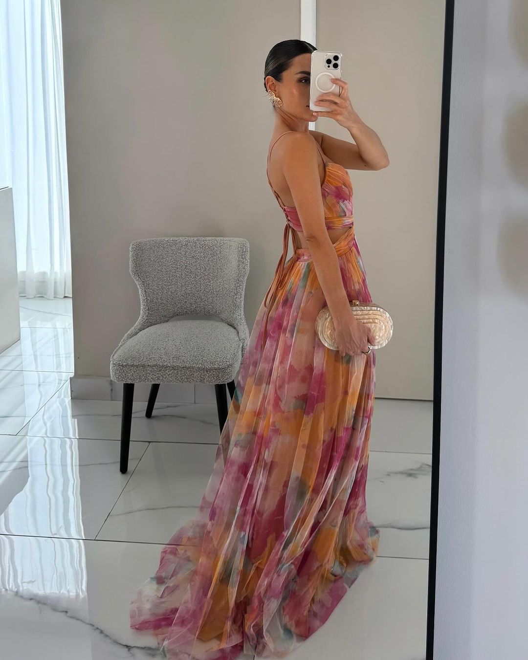 Pleated Maxi Dress with V-Neck and Spaghetti Straps for Women