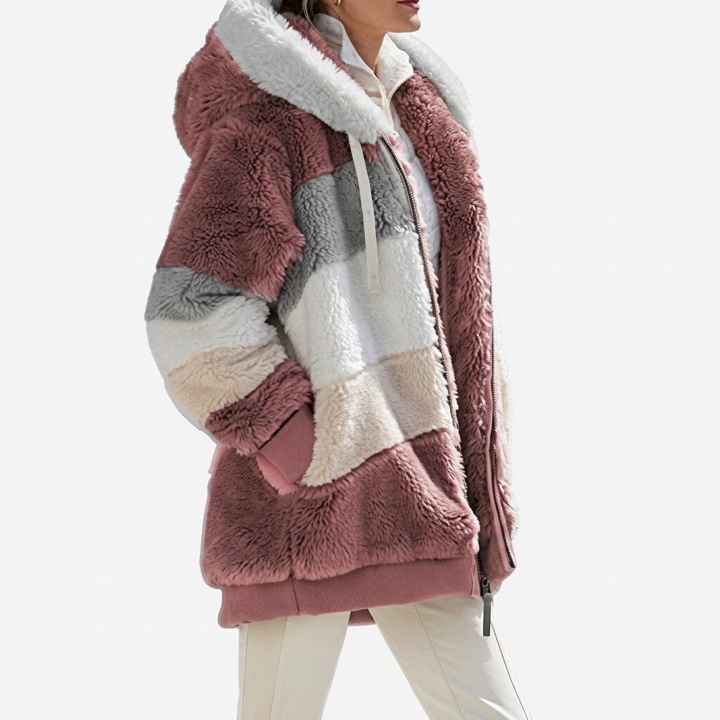 Vevina | Hooded Faux Fur Fleece-Lined Puffer Jacket for Women