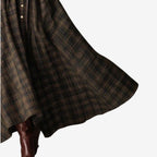 Violante | Plaid A-Line Maxi Dress with Long Sleeves for Women
