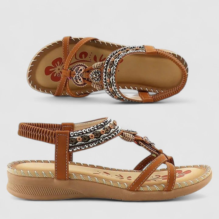 Kelda | Open Toe Beaded Sandals for Women