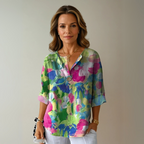 Anastasia | Floral V-Neck Blouse for Women