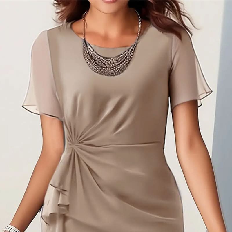 Wendy | Ruffle Midi Dress with Flutter Sleeves for Women