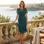 Wendy | Ruffle Midi Dress with Flutter Sleeves for Women