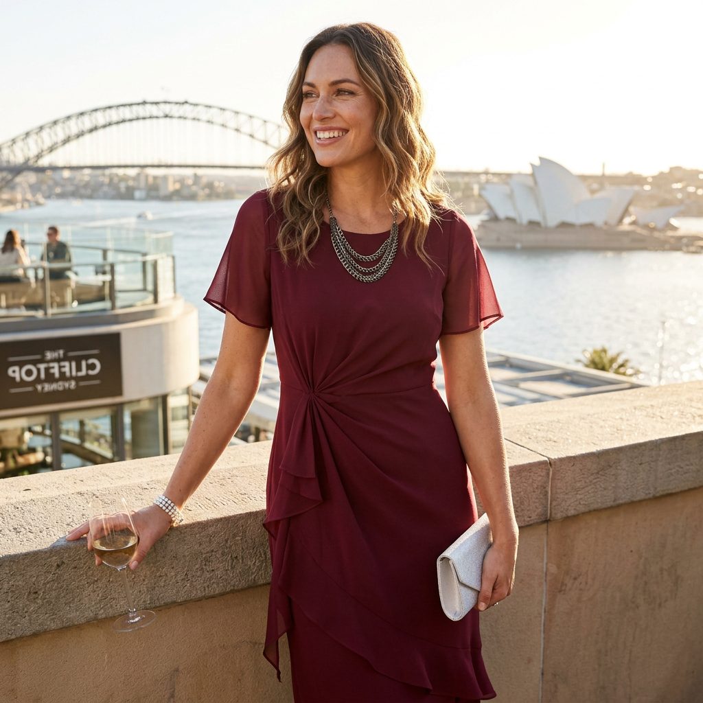 Wendy | Ruffle Midi Dress with Flutter Sleeves for Women