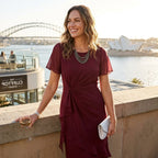 Wendy | Ruffle Midi Dress with Flutter Sleeves for Women