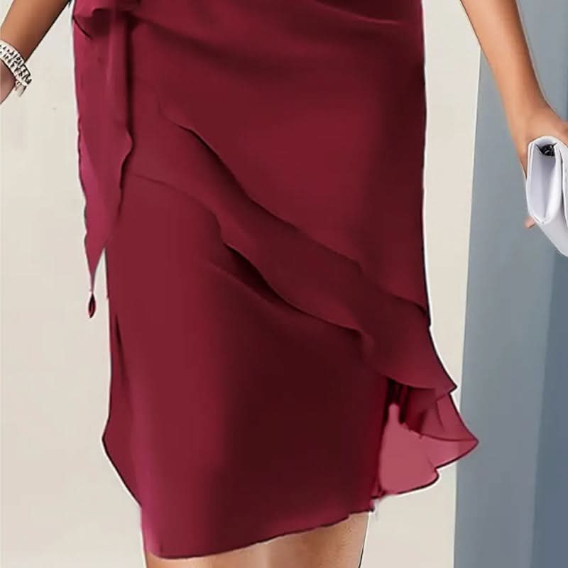 Wendy | Ruffle Midi Dress with Flutter Sleeves for Women