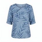 Mathilda | Printed Blouse with Roll-Up Sleeves and Oversized Fit for Women