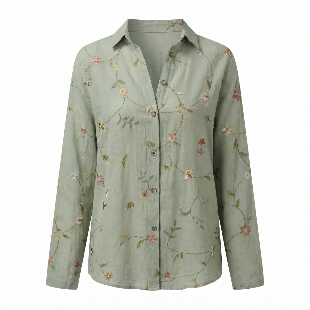 Beth | Button-Up Blouse with Split Neck and Oversized Fit for Women