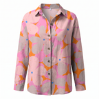 Beth | Button-Up Blouse with Split Neck and Oversized Fit for Women